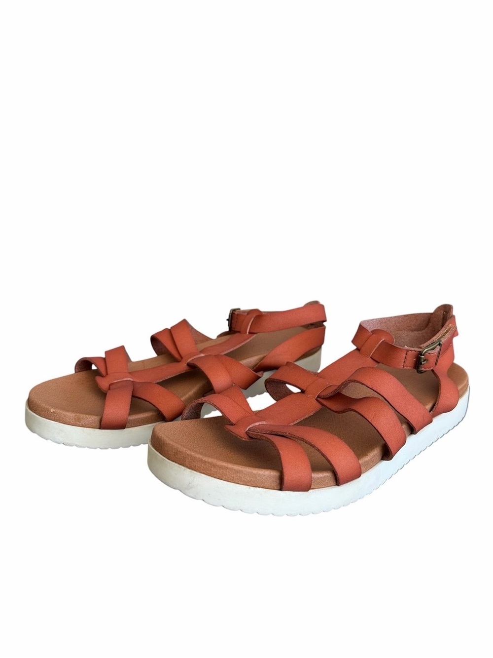 Touch Of Nina Big Girls 5 Fisherman Sandals Cognac Brown Adjustable Strap